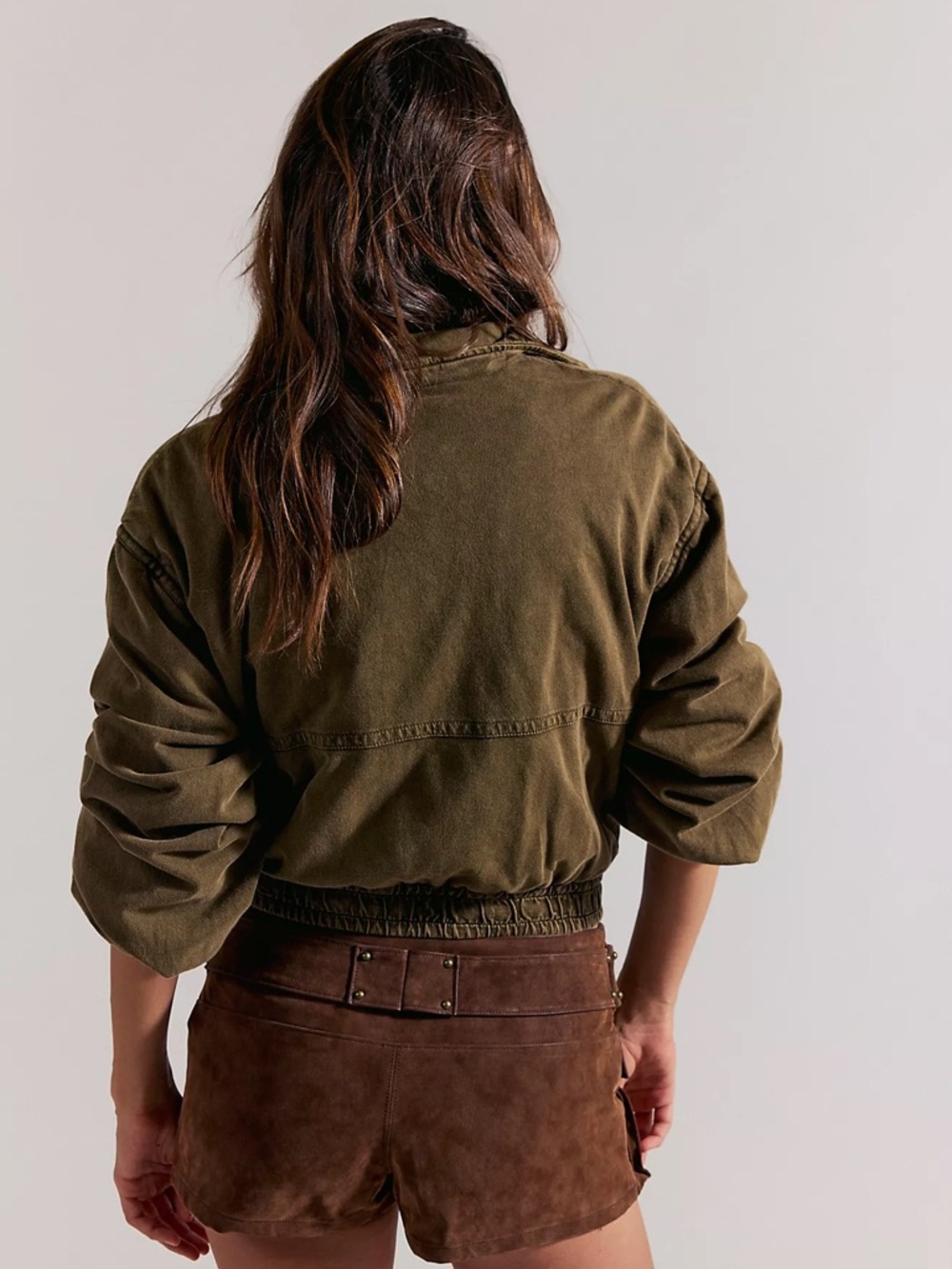 Free People micro mini Brown Suede cargo skort Skirt size 4 low rise Y2K boho - Picture 2 of 13